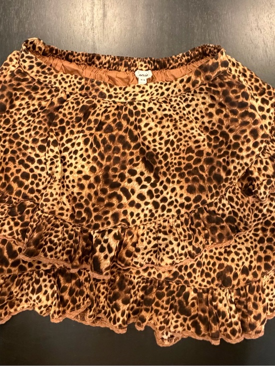 aerie Dresses & Skirts - aerie Leopard-Print Ruffle Mini Skirt in Brown and Black